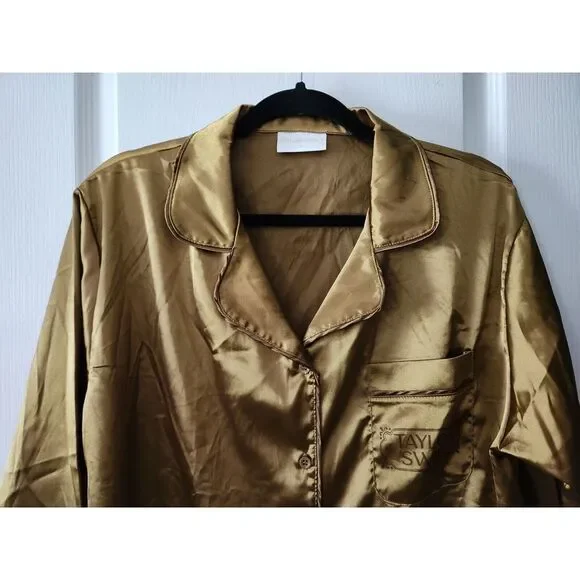 Taylor Swift Fearless Gold Taylor's Version Satin Women's Pajamas Top Size L - Picture 3 of 12